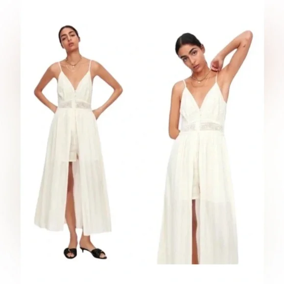 NWT Zara‎ Combination Dentelle Lace Romper Dress S - Picture 2 of 12